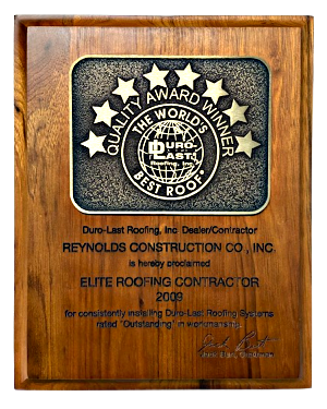 Elite Roofing Contractor Award 2009