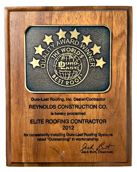 Elite Roofing Contractor Award 2012